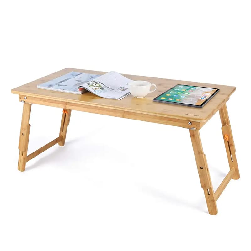 Tavolo da gambo di bambù vaso da banco da pavimento di grandi dimensioni per la colazione vassoio con gambe pieghevoli a tavolino da caffè basso regolabile