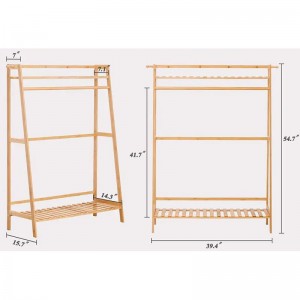 Pianto pesante per abiti in bambù appeso Coppetto per pavimento in bambù