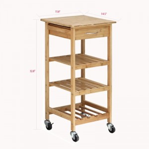 Design mobile Ampia Applicazione Bamboo Kitchen Trolley è l\'ideale per la conservazione di bambù