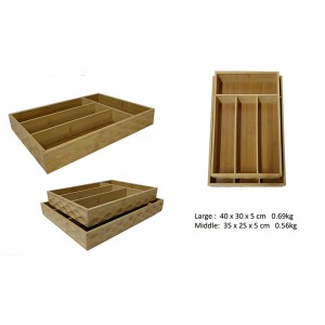 Organizzatore di posate di bambù