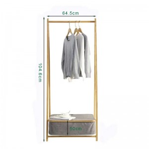 Nuovo design Design Scaffale di bambù Mobile per comodino Assiccante per asciugatura con cesto di stoccaggio