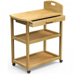 Scaffale aperto per ilnegozio di preparazione alimentare carrelli di auto -stoccaggio di bambù