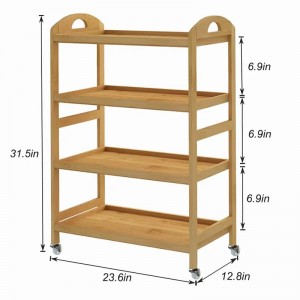 Il veicolo di gestione di stoccaggio multiuso rotolante è resistente e facile da spostare l\'auto di stoccaggio di bambù