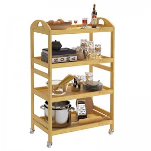 Il veicolo di gestione di stoccaggio multiuso rotolante è resistente e facile da spostare l\'auto di stoccaggio di bambù