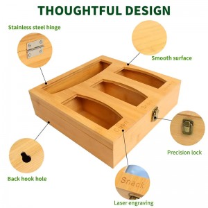 Stoccaggio della borsa con cerniera in bambù