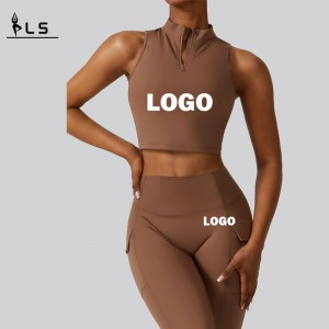 SC1069 pantaloni da yoga gocciolatura elastica leggings set sport set da yoga top e leggings abbigliamento da palestra