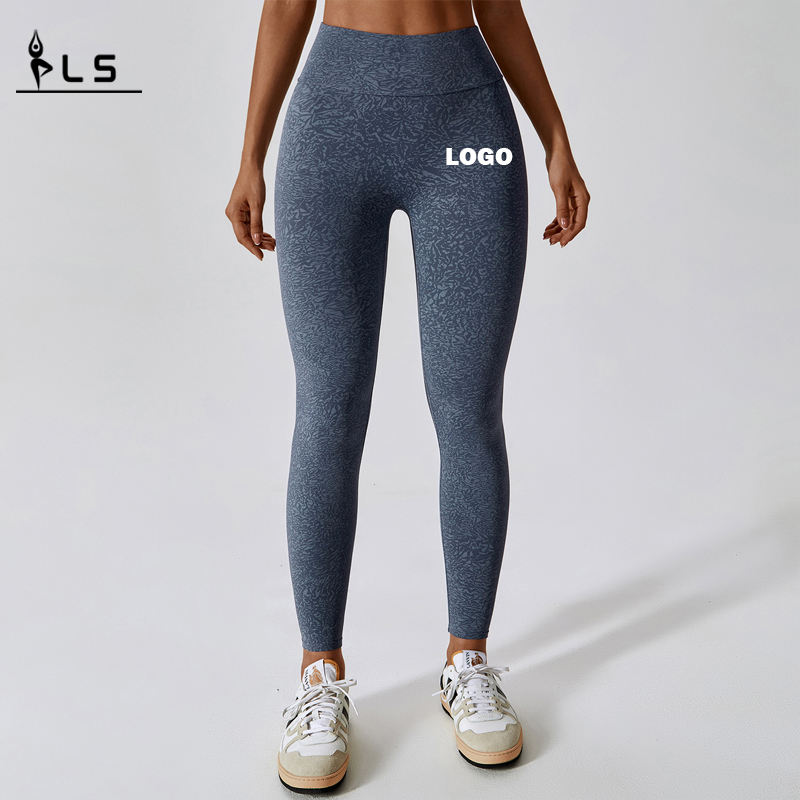 SC1092 Leggings a pattern logo personalizzato per le donne che spingono i leggings Donne High Waist Scrunch Butt Yoga Pant