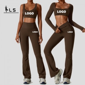 SC9272 Set di yoga Fitness Women 2023 Sport Long Bra Gym Pants Sport Pants Two pezzi Leggings Wear Set