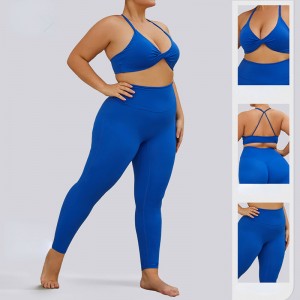 SC1068 set di grandi dimensioni yoga congiunto con pantaloni da yoga solido taglie forte gamberi sport set yoga tuge