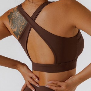 SC10187 Sports Fitness Tans Tops ad alto impatto reggiseno sportivo Front Zip Sports reggiseno