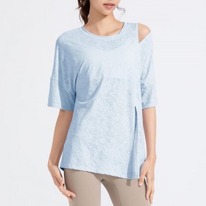 SC10262 T-SHIERT SCHEDA CASSO CHUADITÀ FITNESS YOGA SHOEVE TRIM TUTTO SCHIRTS FITNESS FITHINESS RUNCHI