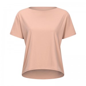 SC10266 LOGO Custom Yoga Shirt Allenamento per ritagli di allenamento Pullover Shirt a maniche corte Sports Yoga Allenamento sciolto Donne a maglietta a secco veloce