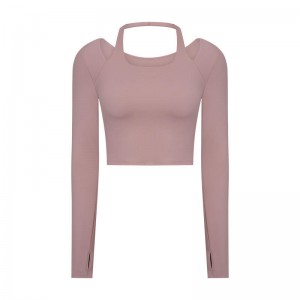 SC10273 LOGO Custom Yoga T-camicie fitness che corre magliette a scollo tondo donna camicia sportiva a manica lunga per donne