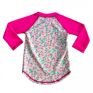Design floreale Colore Contrasto a colori solido Top costume da bagno per bambini