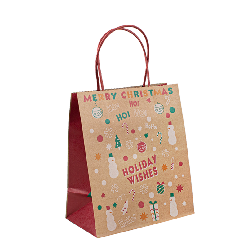 Shopping ecologici ecologici ecologici per lo shopping da asporto da asporto kraft sacchetti di imballaggio con il tuo logo Bolsas de papel kraft sacchetto