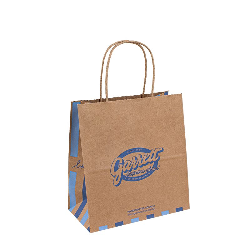 Stampato personalizzato da andare a cartone, manico della borsa, sacca Kraft da asporto alimentare