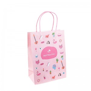 Cibo bianco riciclato ecologico per alimenti da asporto da asporto da asporto per imballaggi artigianato Shop shopping shopping sacchetto di carta kraft marrone con manico