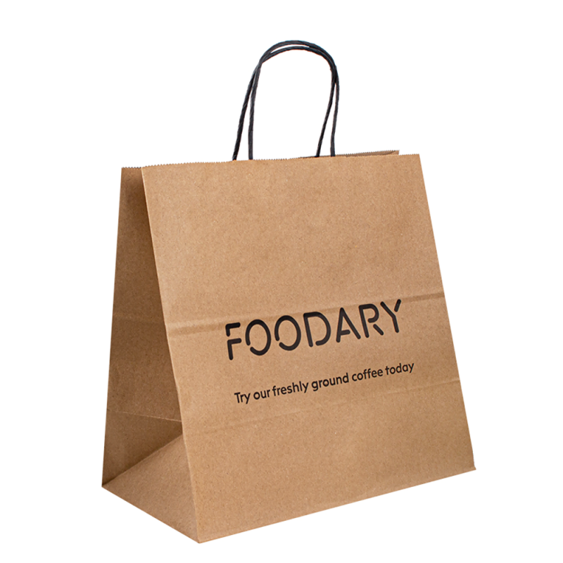 sacchetto di carta con logo Shopping kraft shopping promozionale marrone kraft sacchetti di carta personalizzati
