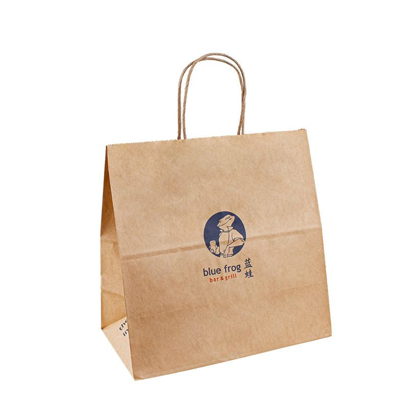 sacchetto di carta logo kraft sacchetto da sacca di carta personalizzata Bolsas grazie sacchetto di carta