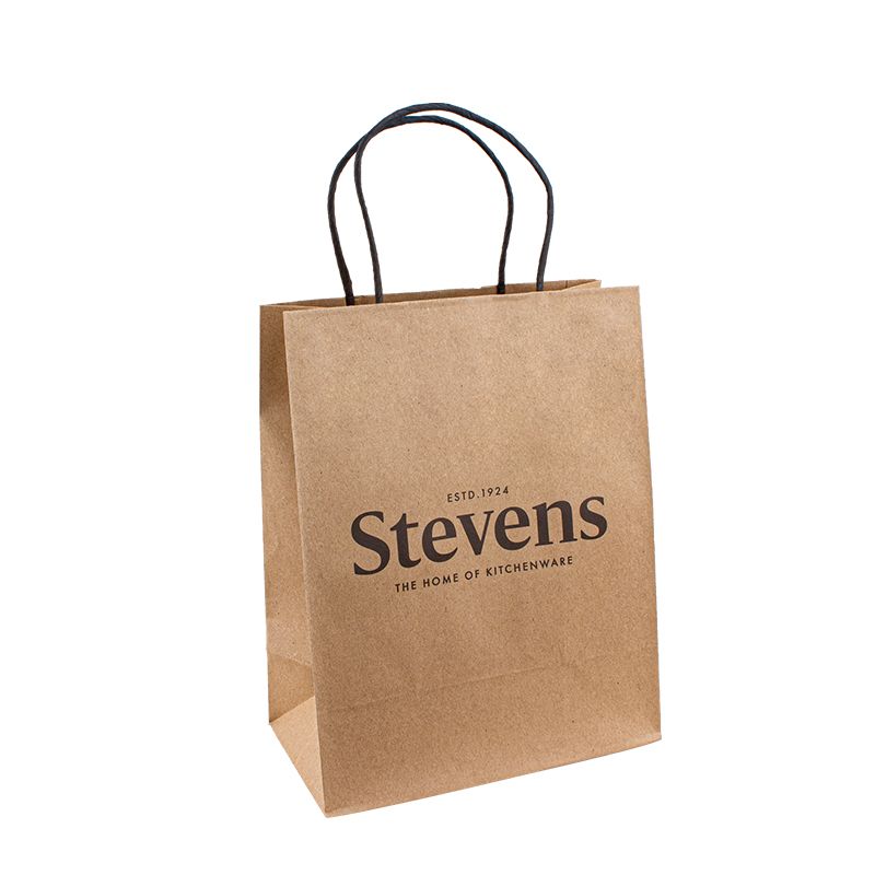 sacchetti di carta kraft marrone per cibo da asporto da asporto manico di carta per carrello manico di carta sacchetto di carta