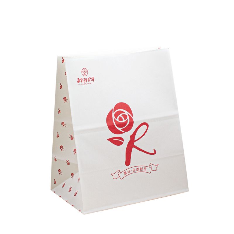 logo mini sacchetti per feste di carta da asporto bianco da asporto all'ingrosso