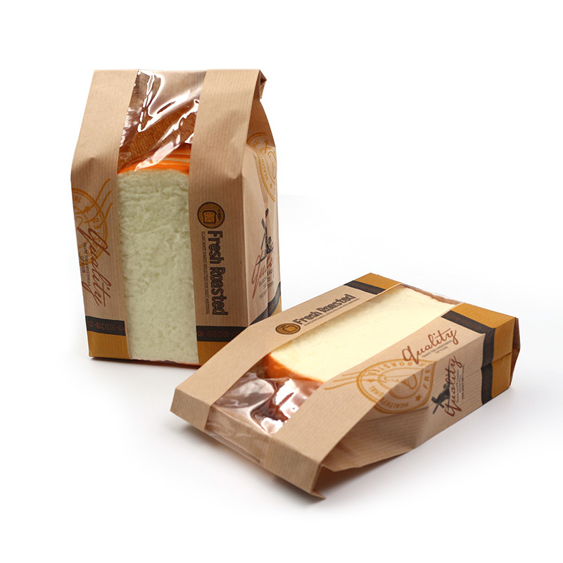 Sacchetti di imballaggio in carta kraft multipla biodegradabile ecologica per il pane