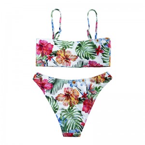 Comfort casual Halter Ethnic in stile etnico stampato costume da bagno a due pezzi