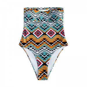 SEXY Strapless Stampa Etnico monopezzo