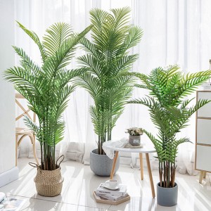 Prezzo di fabbrica all\'ingrosso areca palma dypsis lutescens palme artificiale personalizzabile con vaso