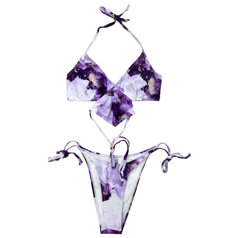 Purple Rended Gradient Colore Calco sospeso Design quadrato Sense costume da bagno diviso