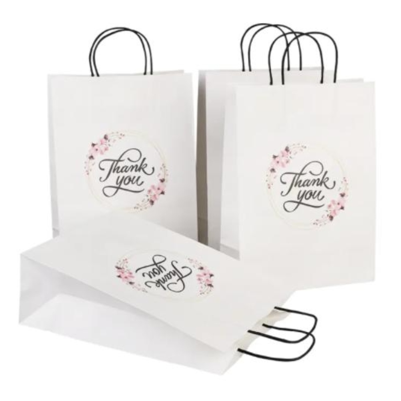 Borsa da regalo per matrimoni personalizzati per il matrimonio con maniglia per matrimoni personalizzati con manico con maniglia White White Kraft White Kraft White Kraft Dimensione