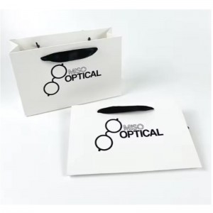 Sacchetti di carta stampati cartone borse regalo di carta bianca di lusso con manico anastro per borsa con il tuo logo