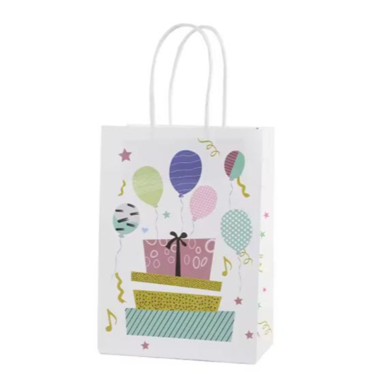 Nuovo compleanno Kraft Handbag Creative Cartone Shopping Paper Borse Borse Bottuto