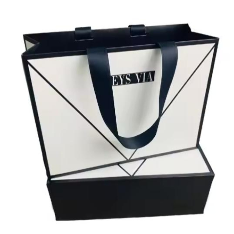 Bullotto per la cintura di gioielli bianchi eneri personalizzati per la cintura da regalo per imballaggio da carriera con manico anastro satinatonero