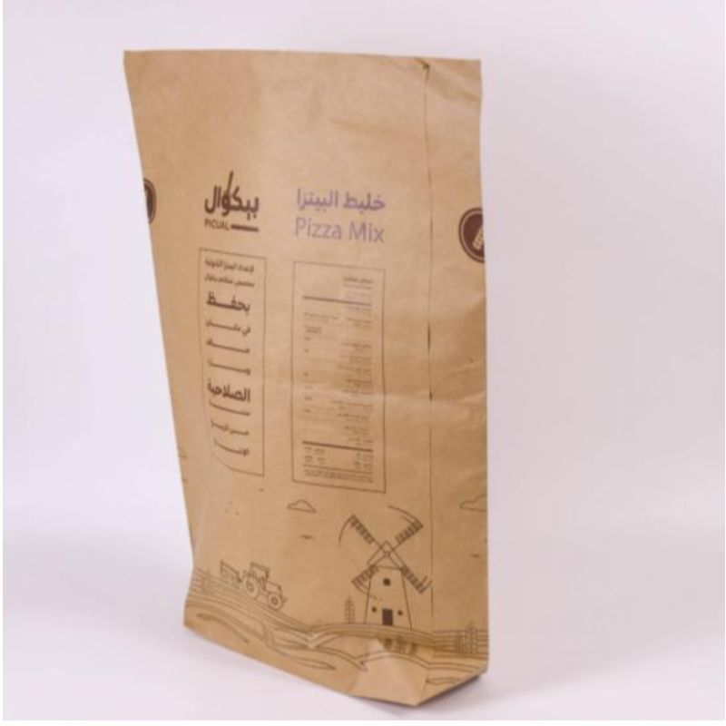 Eco Friendly 2 kg 25 kg 30 kg di sacchetti di carta per farina di pane mais personalizzati con il tuo logo riciclabile