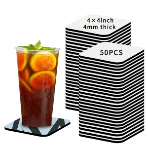 Bervetteri di sublimazione Blanks Neoprene Square Round Coasters per bevande Cabine di auto Sublimation Blank