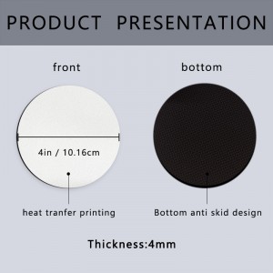 Bervetteri di sublimazione Blanks Neoprene Square Round Coasters per bevande Cabine di auto Sublimation Blank