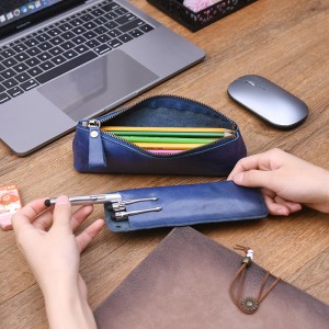 Custodia per penna in pelle genuina, portata del portanicinamento, portata della penna stilografica