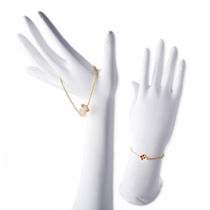 Nuovo 4 fiori di pesca Hollow   A White Shell Peach Blossom Accessori Bracciale