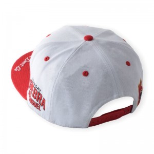 Logo di ricamo 3d rosso 6d personalizzato all\'ingrosso con cappellini a snapback in cotone con fibbia in plastica stampato da fodera ricamo 2d cappello a bordo piatto