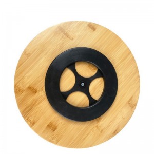 Vassoio organizer per riporre oggetti con vassoio rotante in bambù