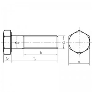 Bullone esagonale in acciaio al carbonio classe di proprietà 12.9