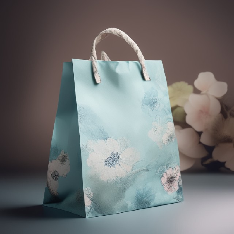 Elegante borsa Kraft floreale