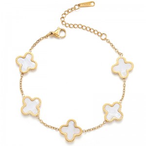 Oro Hongde 18 carati-Uomini placcati\\e le Donne\\Il braccialetto portafortuna con quadrifoglio di