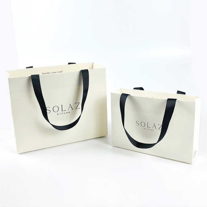 Elegante borsa in carta Kraft con manici innastro
