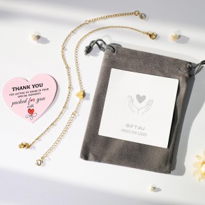 Bracciale Hongde Golden Heart placcato oro 18 carati lettera A-Z Bracciale iniziale con bracciale a forma di cuore