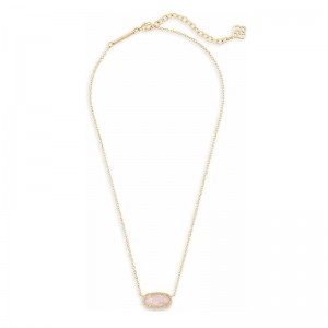 Collana minimalista con ciondolo rosa in oro rosa Collana con ciondolo per donna, gioielli di moda, oro 14k-Placcato