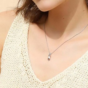 Collana con ciondolo a forma di gatto in argento, foglia a forma di gatto, in argento sterling, per donna, gioielli per gatti da donna, accessori per gatti per donne, mamma amante dei gatti, regali a tema, simpatici gioielli in argento c...