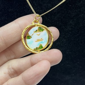 Collana lunghe oro a sospensione personalizzata reversibile