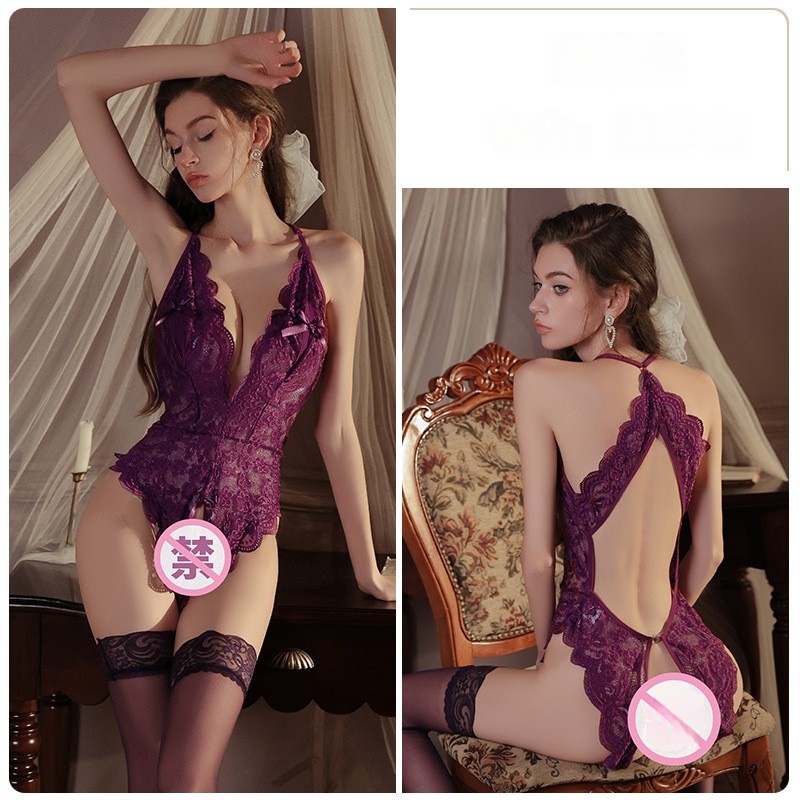 Donne sexy\set di lingerie, con un audace profonta - collo, disponibile in taglie forti, con un basso - tagliare e aperto - Crotch Bodysuit1736 Prezzo:$68.99